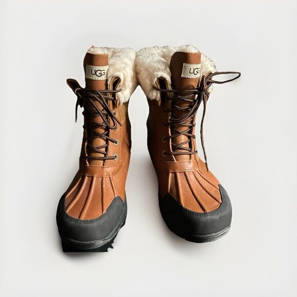 UGG Butte Worchester Brown Leather Waterproof Vibram Boots Men 9M US/42EU 5521 - Picture 7 of 16